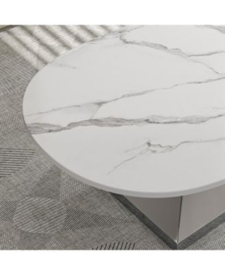 Sintered Stone Coffee Table with Stainless Steel Base