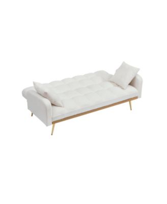69" Sofa Bed with Adjustable Teddy Sofa