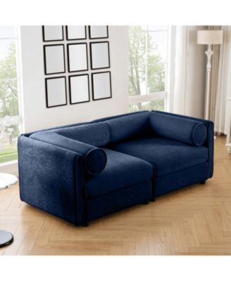 Chenille 2-Seater Sofa w/ Storage
