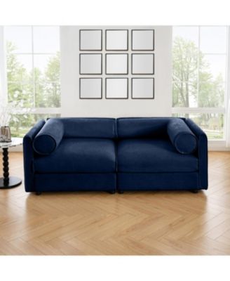 Chenille 2-Seater Sofa w/ Storage