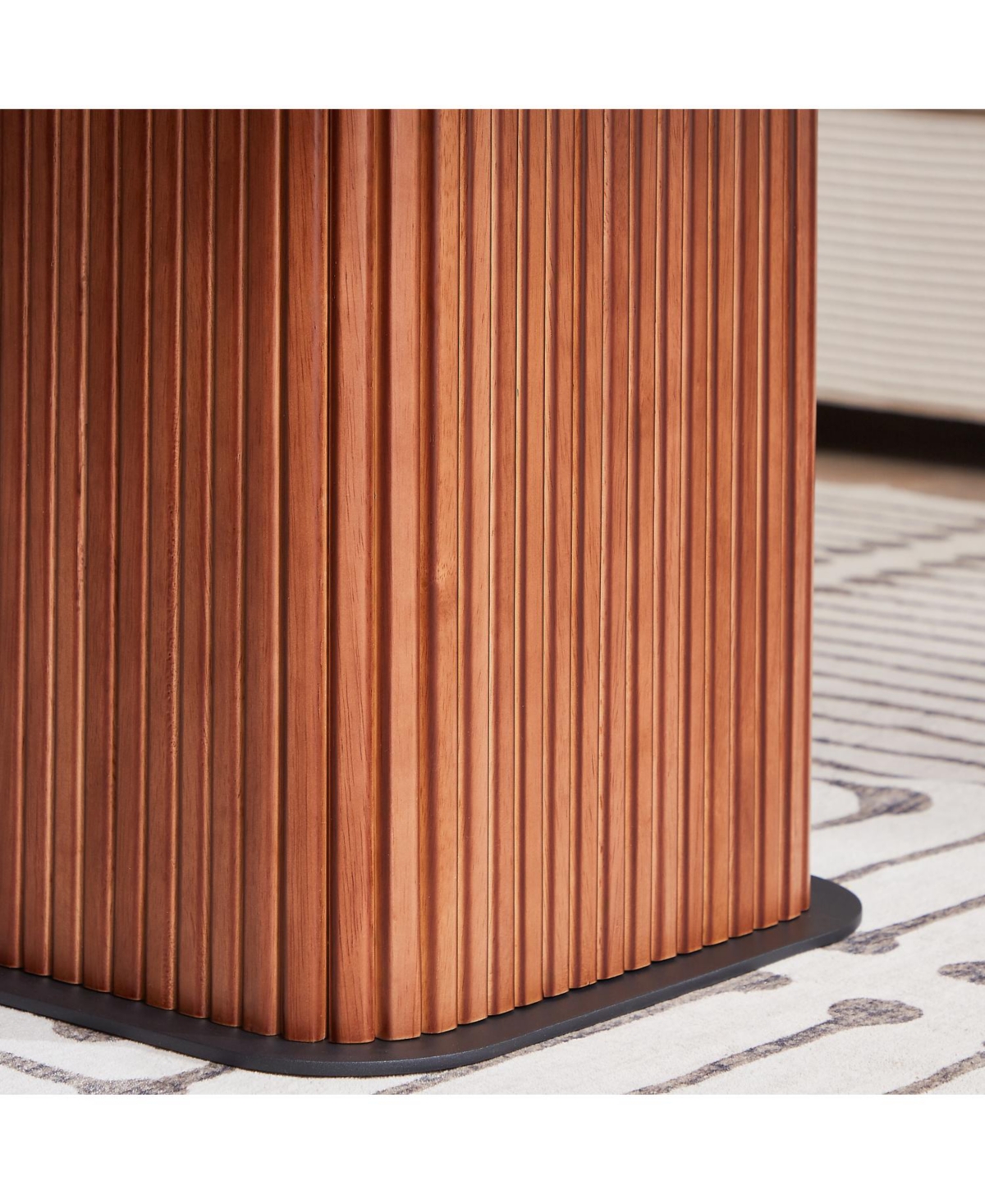 Streamdale Furniture Coffee Table Walnut Wood Surface and Black Metel Feet