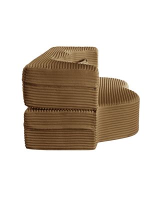 Convertible Corduroy Floor Sofa Bed with Pillows