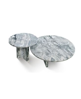 Streamdale Blue Gray Marble Coffee Table Set