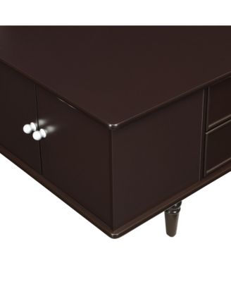 Modern Rectangle Coffee Table w/ Drawers & Hidden Storage