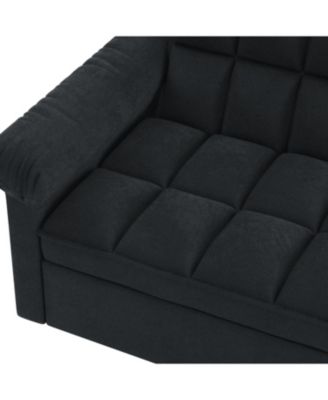 Streamdale Loveseats Sofa Bed with Pull-out Bed, Adjsutable Back-Black