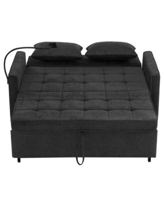 Streamdale 56.9" Loveseat Sleeper Sofa w/ USB Ports & Phone Holder