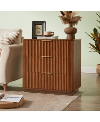 Streamdale 3 Drawer Dresser Set - Modern Wave Design