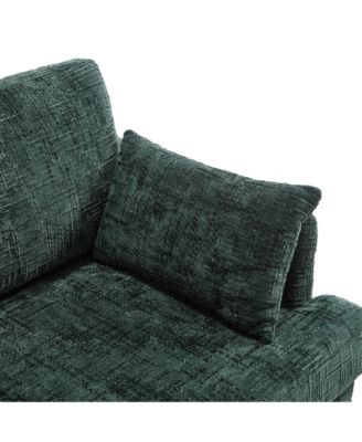  Modern Chenille 2-Seater Sofa w/ LED, USB & Storage