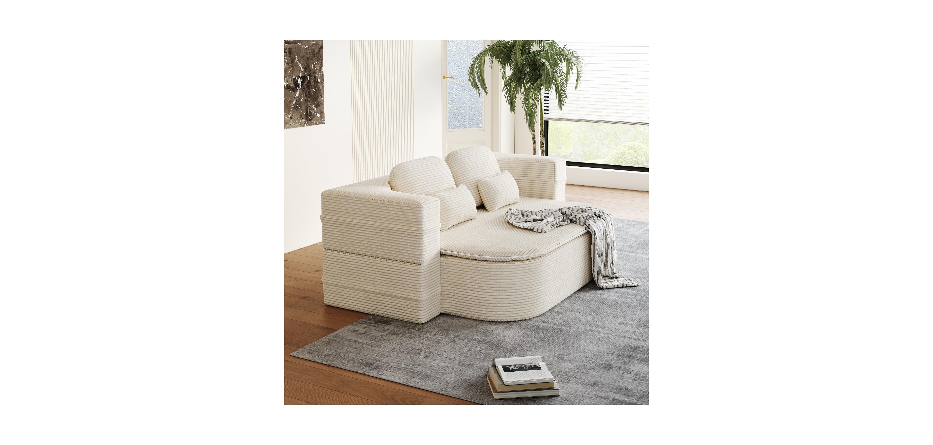 Streamdale Furniture 75" Foldable Sofa Bed with Blanket