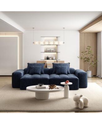 Modern Oversized Chenille Sectional Sofa with Chaise & Pillows