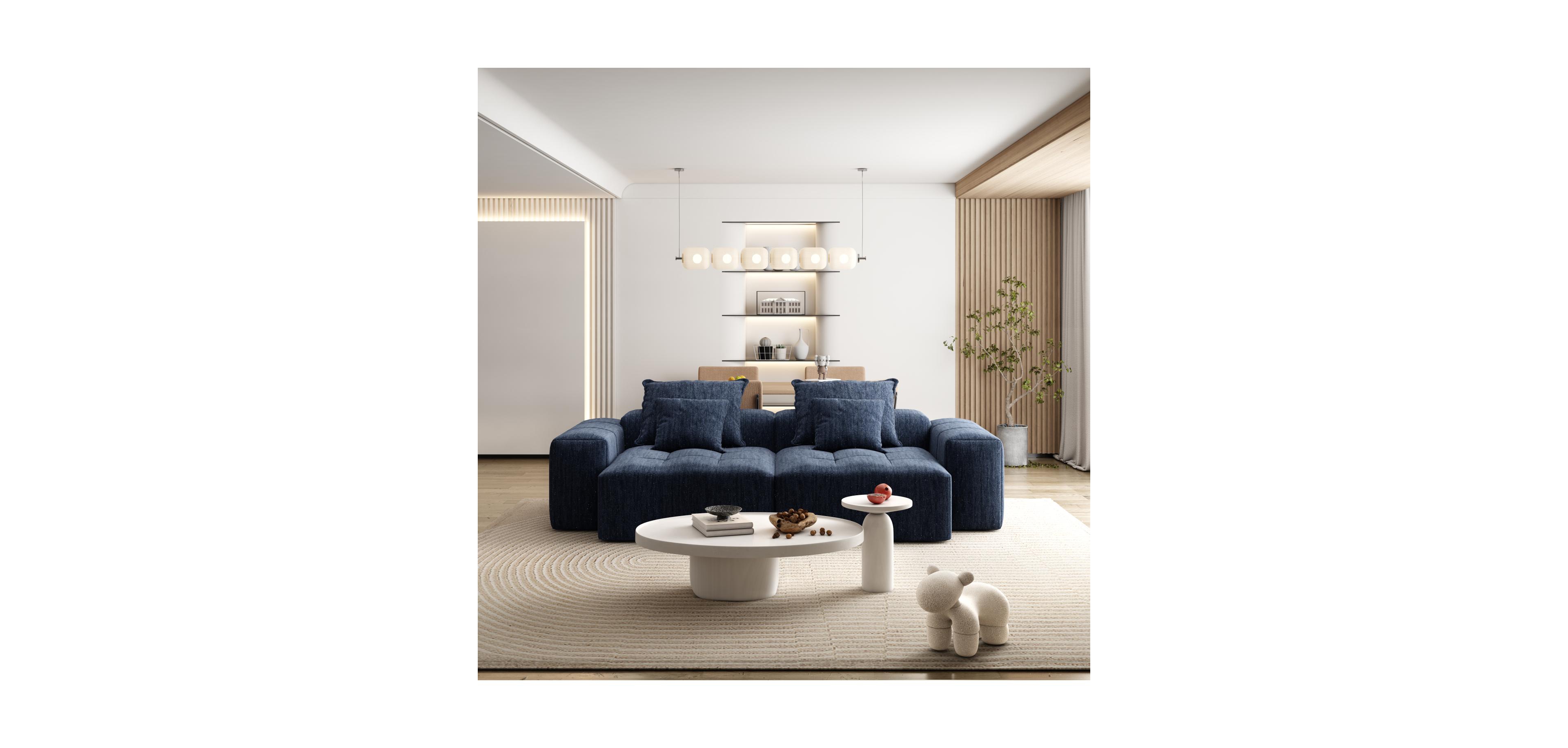 Streamdale Furniture Modern Oversized Chenille Sectional Sofa with Chaise & Pillows