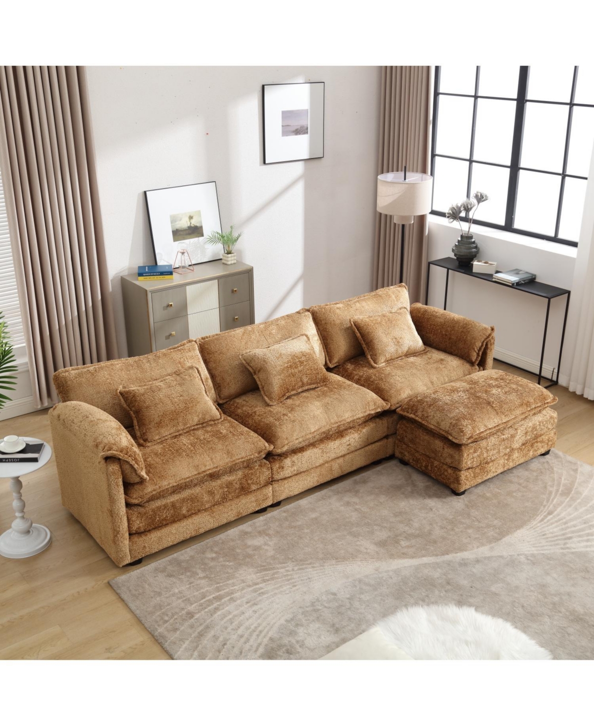 Streamdale Furniture Streamdale Oversized Sectional Cloud Couch, Modern Chenille L Shape