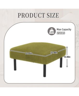 Corduroy Ottoman Footstool with Legs