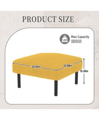 Corduroy Ottoman Footstool with Legs