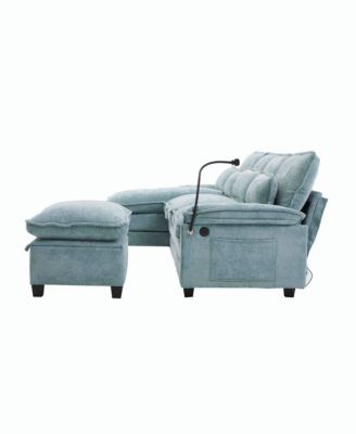  106" U-Shape Sectional Sofa Cloud Couch, Chenille, Ottoman & Pillows