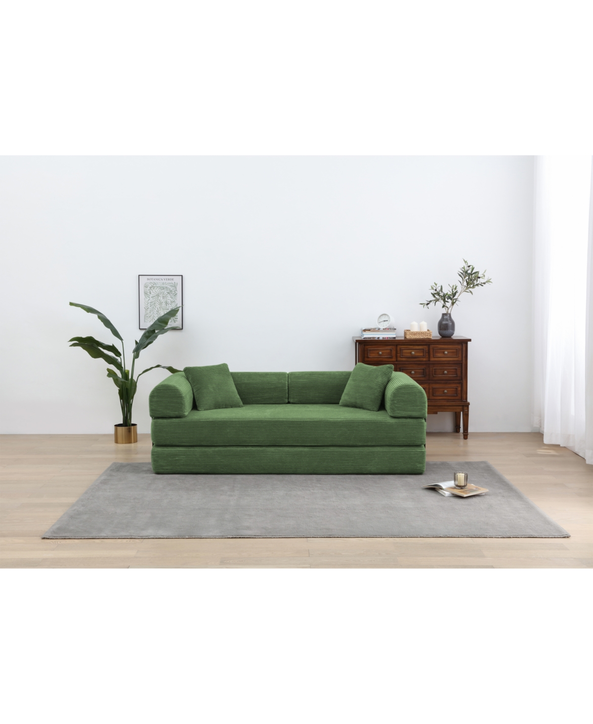 Streamdale Furniture Streamdale Corduroy Convertible Sleeper Sofa Bed