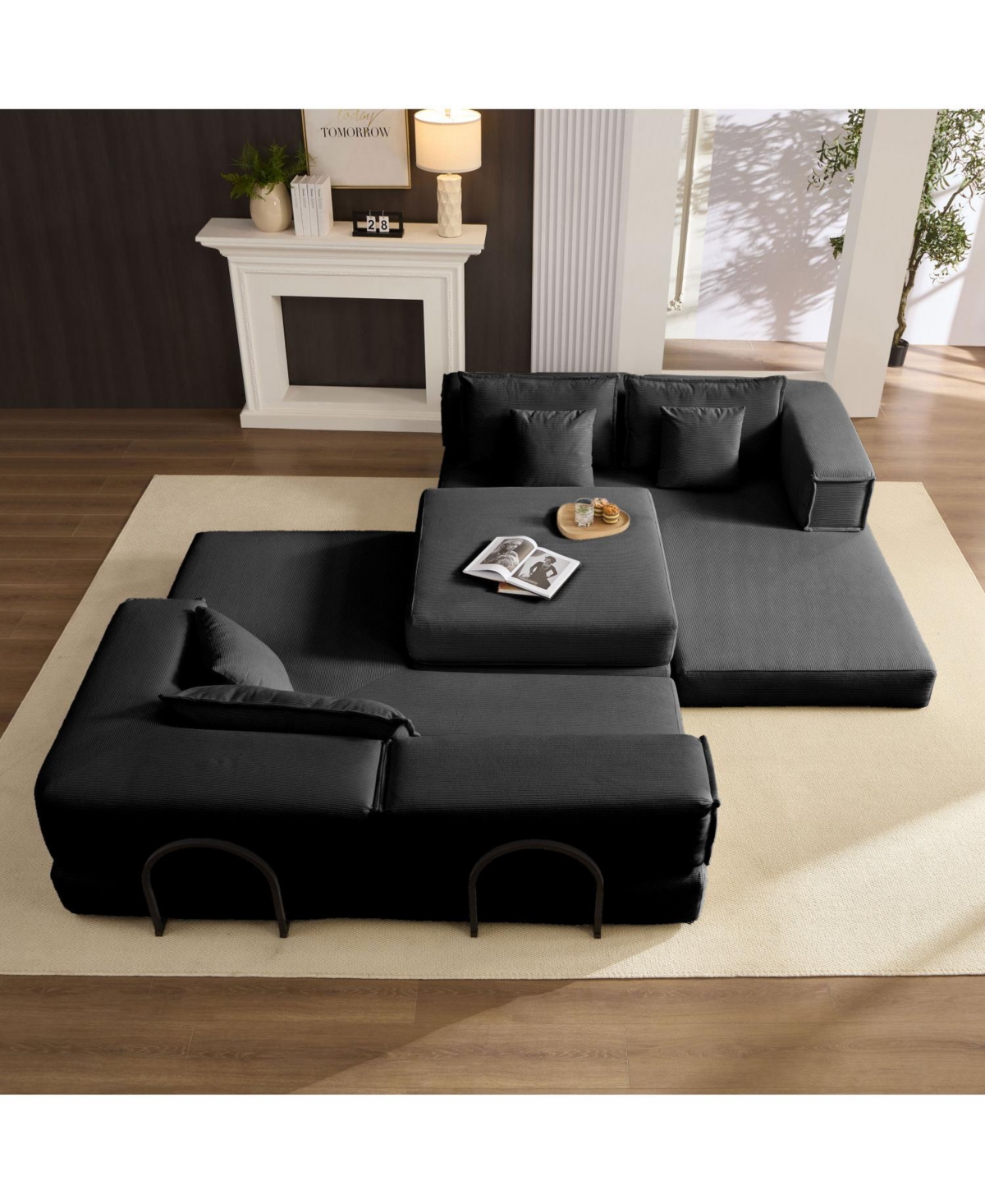 Streamdale Furniture Oversized Modular Sectional Sofa Couch Set with 6 Pillows