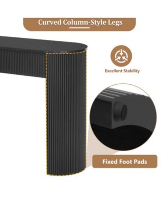 Fluted Entryway Console Table with Drawers (Black