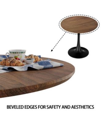 31.5" Walnut Round Dining Table - Tulip Base