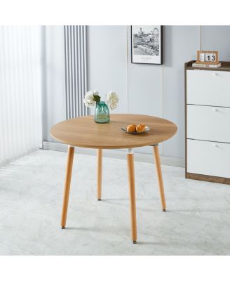 Extensible Oak Table- Wood Leg, MDF Top, 100/140/180x100x75cm