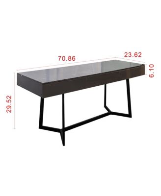 Modern Black 70.87" Computer Desk, Study & Work Desk, Y-Shaped Metal Legs