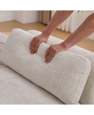 End of Bed Bench with Armrests & Bolsters - Beige