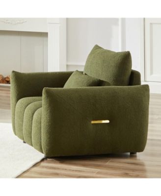 36.8" Teddy Fabric Sofa - Modern Lounge Chair, Green