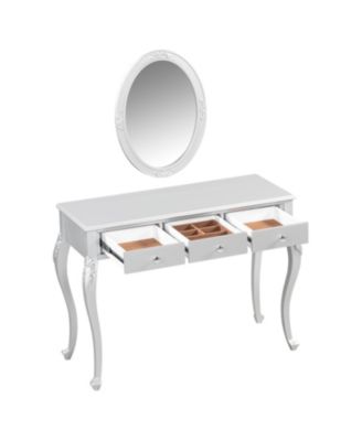 Streamdale Luxury Vanity Desk with Mirror & 3 Drawers - Silver