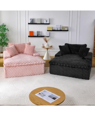 + 51" + Fabric (assuming it s upholstered) + Includes 2 Pillows & Backrest + Sofa