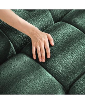 Chenille 3-Seater Sofa Set with Ottoman & Pillows