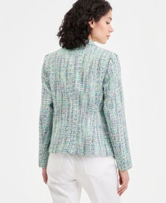 Women's Faux Double Breasted Tweed Jacket