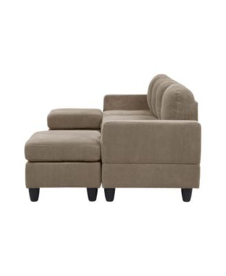 Savannah Modular Corduroy Sectional Sofa with Ottoman