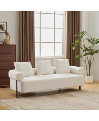 Streamdale 78" Modern Beige Sofa Couch with 3 Pillows