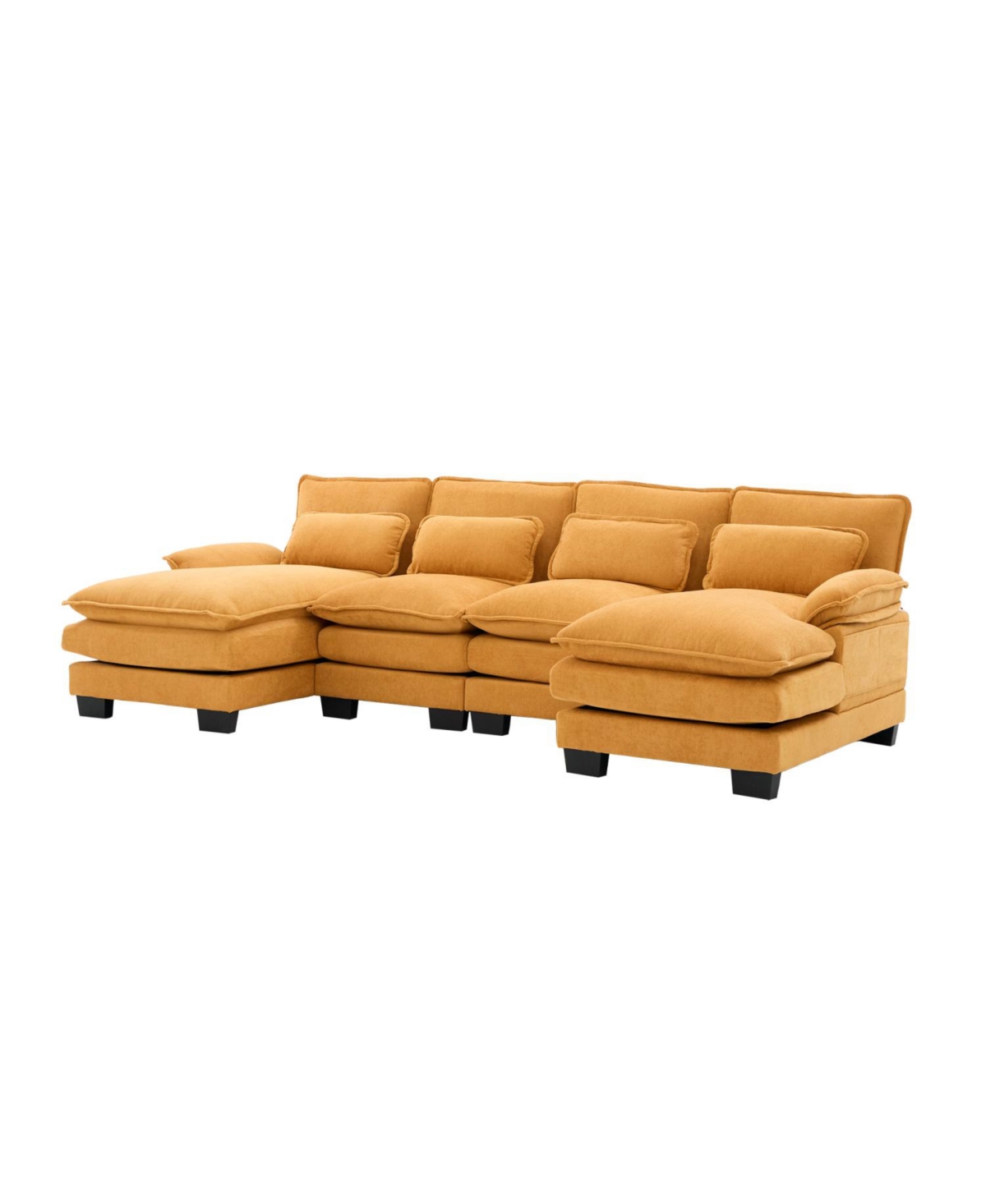 Streamdale U Shaped Cloud Couch, 110" Chenille Sectional Sofa with Double Chaise