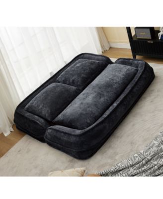 Double Dog Bed Sofa Couch, Extra Large, Adjustable, Chenille Black