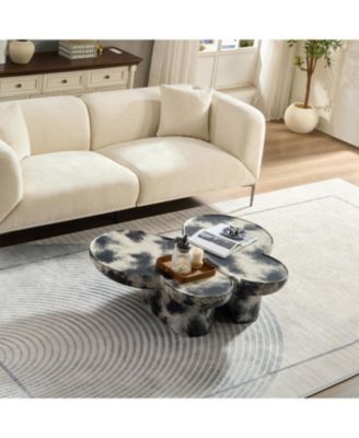 Streamdale Black & Beige Limestone Style Coffee Table