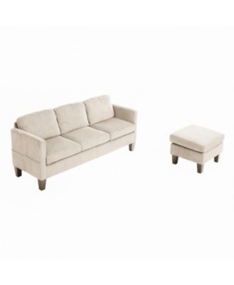 L-Shaped Corduroy Sofa- Modern Design, Easy Assembly