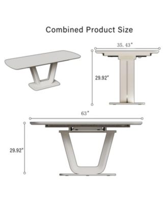 MDF  Expandable Dining Table, U-Legs, Home/Office