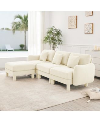 Modern Boucle Sofa with Curved Arms