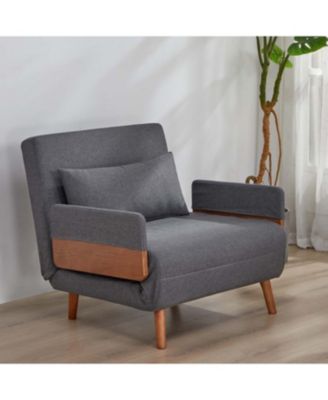 Modern Linen Sleeper Sofa Bed - Modular, Adjustable Backrest