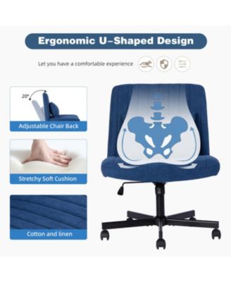 Streamdale Modern Linen Blue Criss Cross Office Chair - Product Details