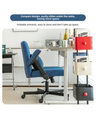 Modern Linen Blue Criss Cross Armrest Office Chair - Product Details