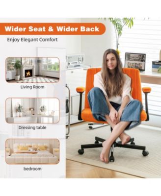  Orange Velvet Criss Cross Office Chair