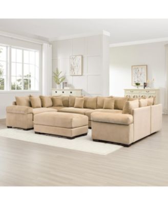 Oversized Modular Sectional (with Ottoman) Corduroy Cloud Design Couch