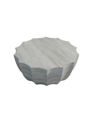 Streamdale 35" Modern Waterproof MgO Cement Coffee Table (Marble White)