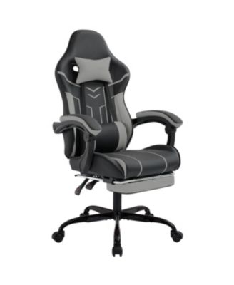 Gaming chair with footrest and lumbar backrest
