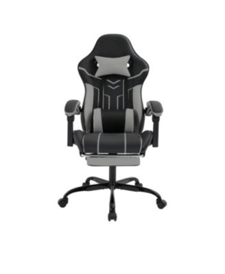 Gaming chair with footrest and lumbar backrest