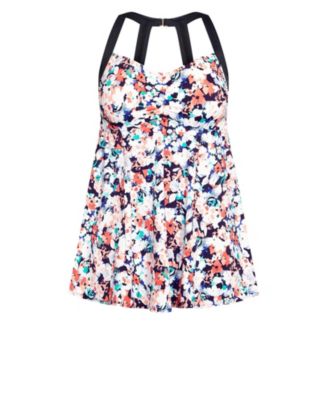 Women's Hi Back Print Swim Dress