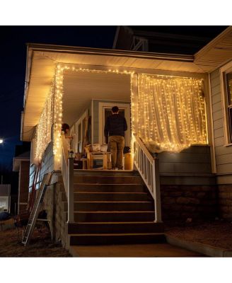 40x10 Ft Commercial Twinkle Curtain String Light 1920 LED 120V Steel Cable for Event Wedding Party Holiday Decor