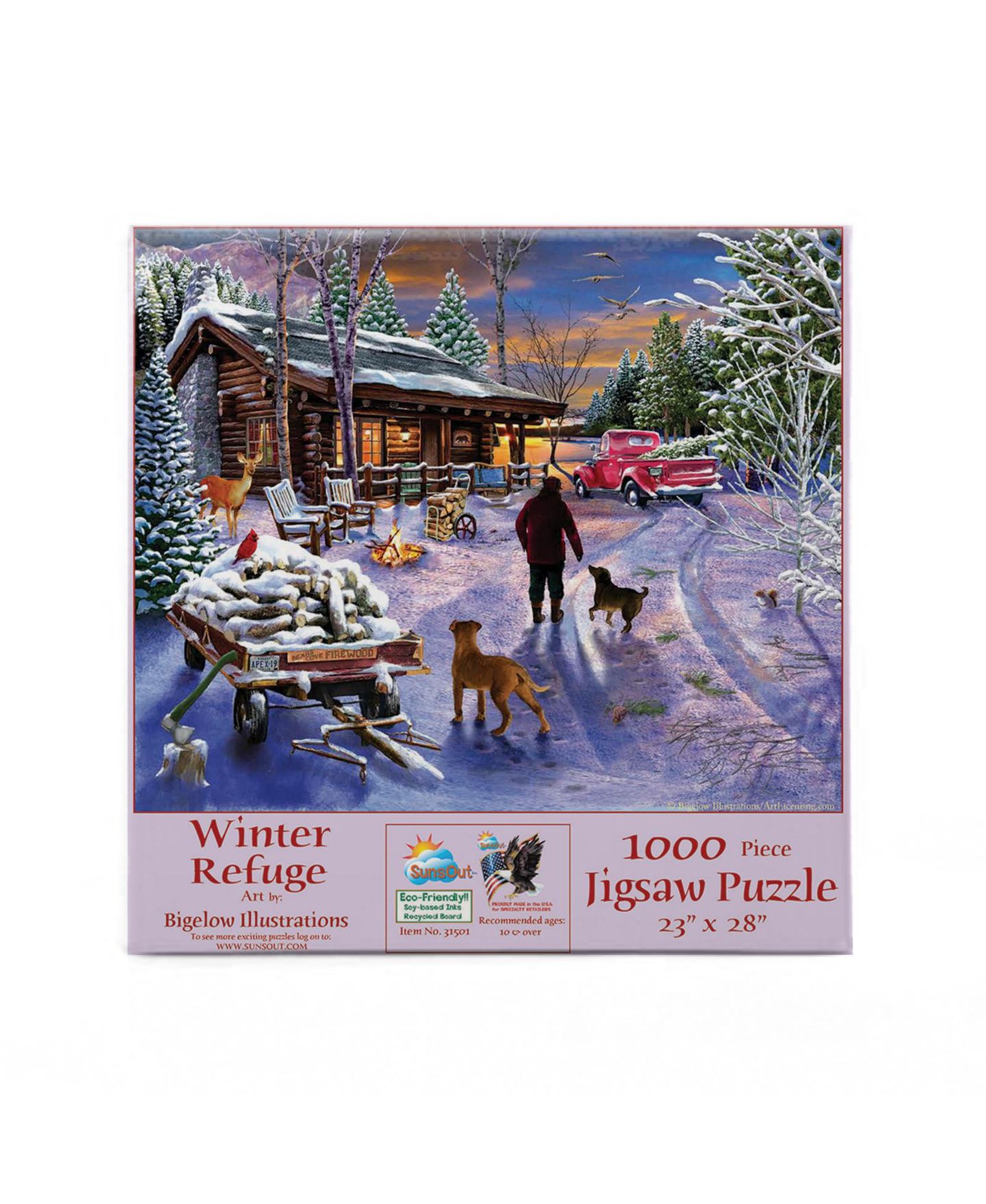 Детский пазл SunsOut Winter Refuge 1000-Piece Jigsaw Puzzle, от 15 лет — фото 2